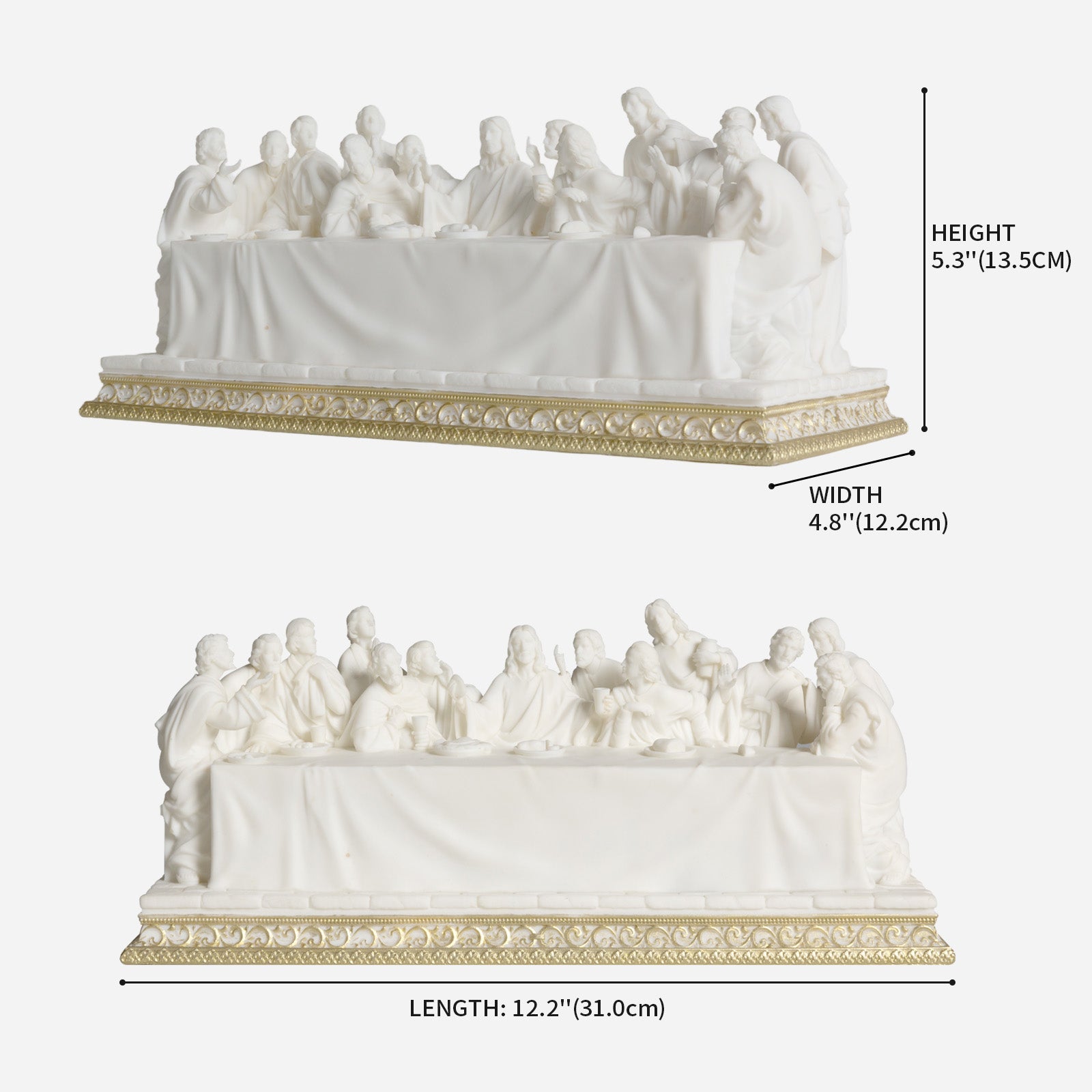 BC Catholic White & Gold The Last Supper Statue-Inspirational decor