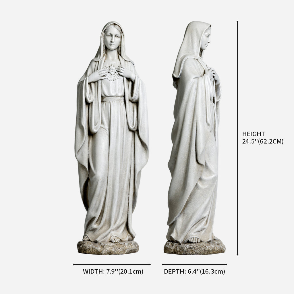 BC Catholic Immaculate Heart of Virgin Mary Outdoor Garden Statue-Renaissance