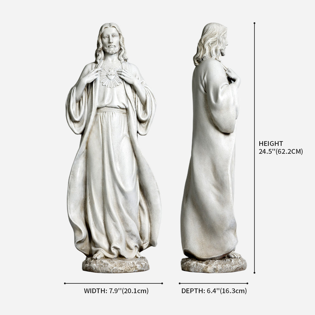 BC Catholic Sacred Heart of Jesus Outdoor Garden Statue-Renaissance