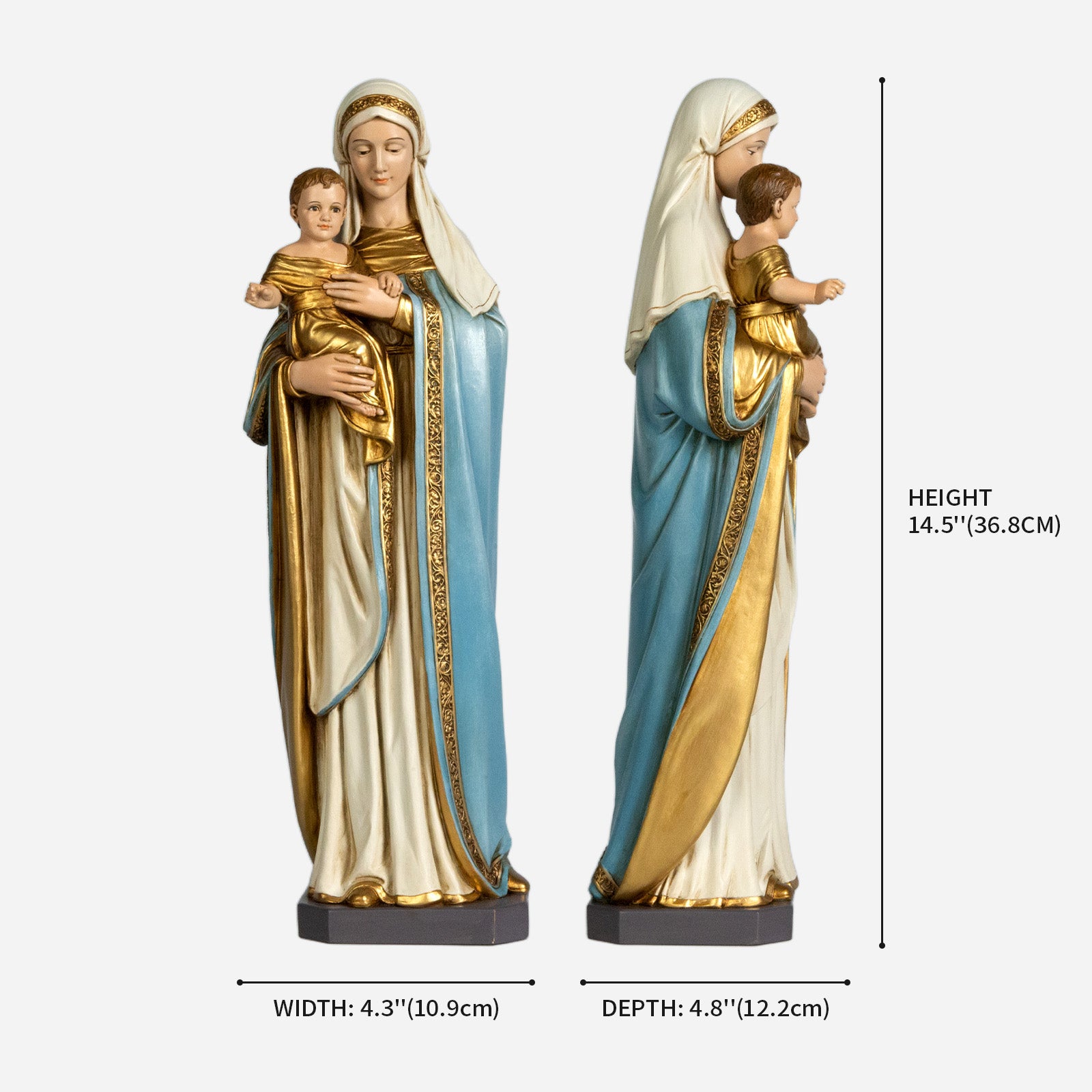 BC Catholic Virgin Mary and Infant Jesus Statue-Renaissance