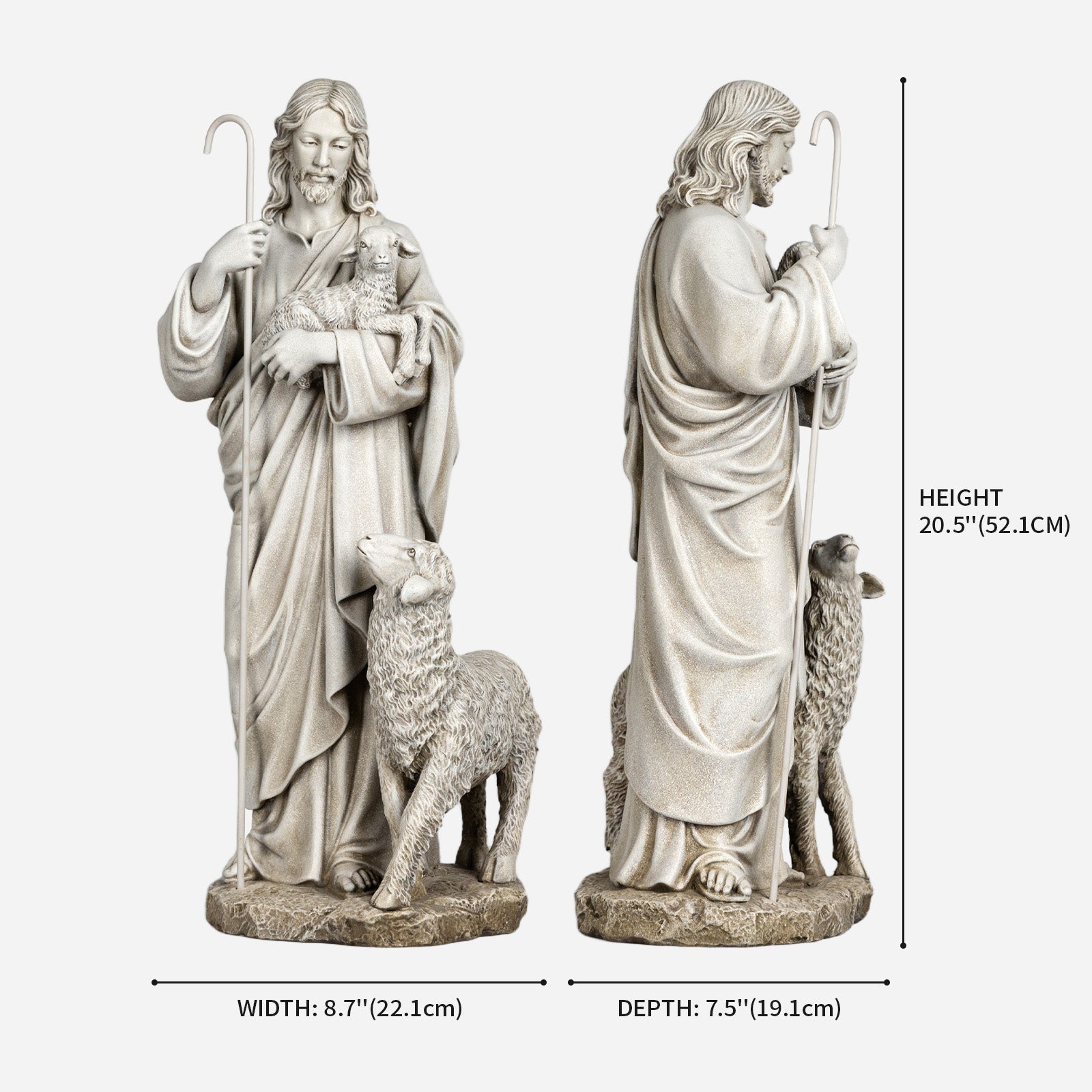 BC Catholic The Good Shepherd Outdoor Garden Statue-Renaissance