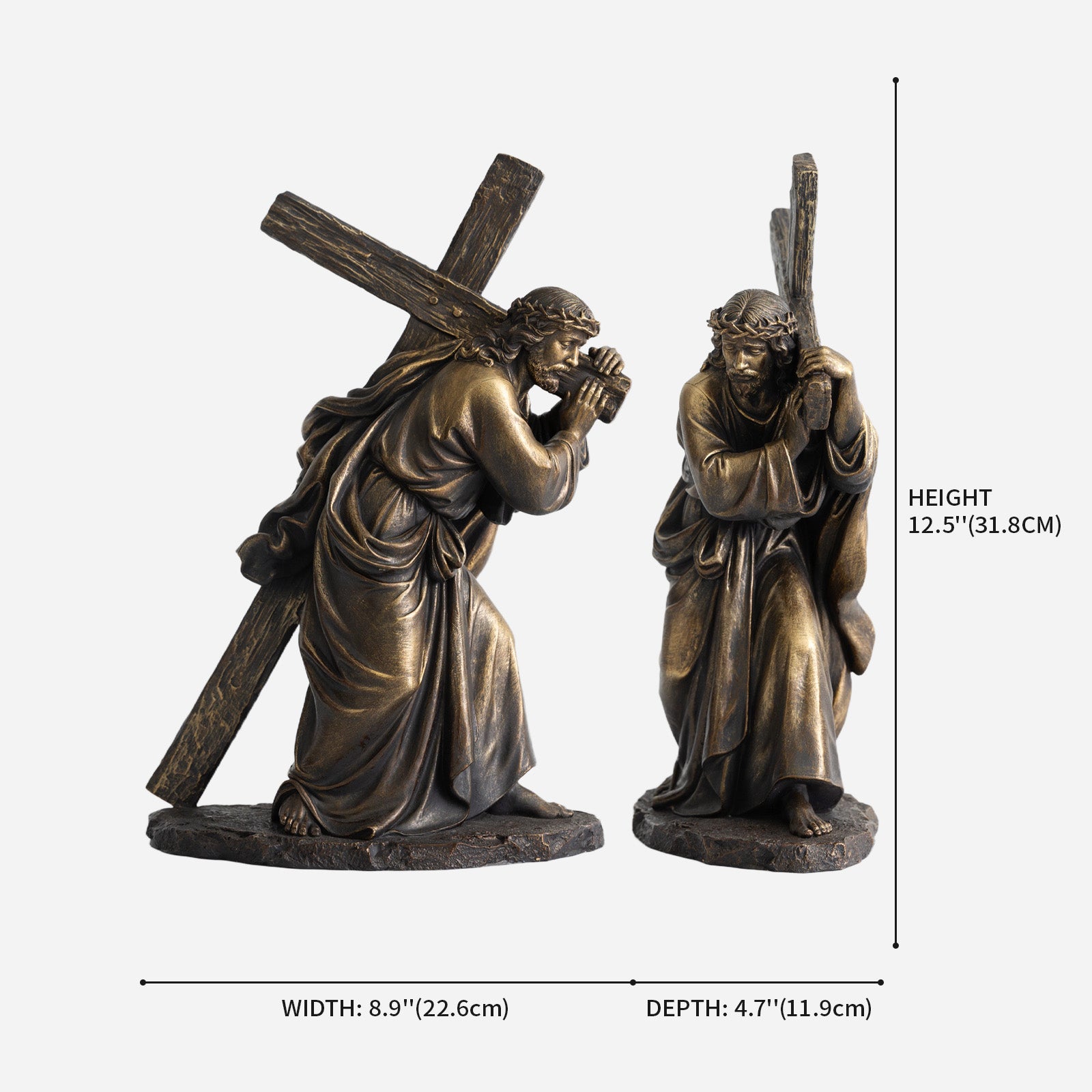 BC Catholic Jesus Carrying Cross on The Way to Calvary Statue-Renaissance