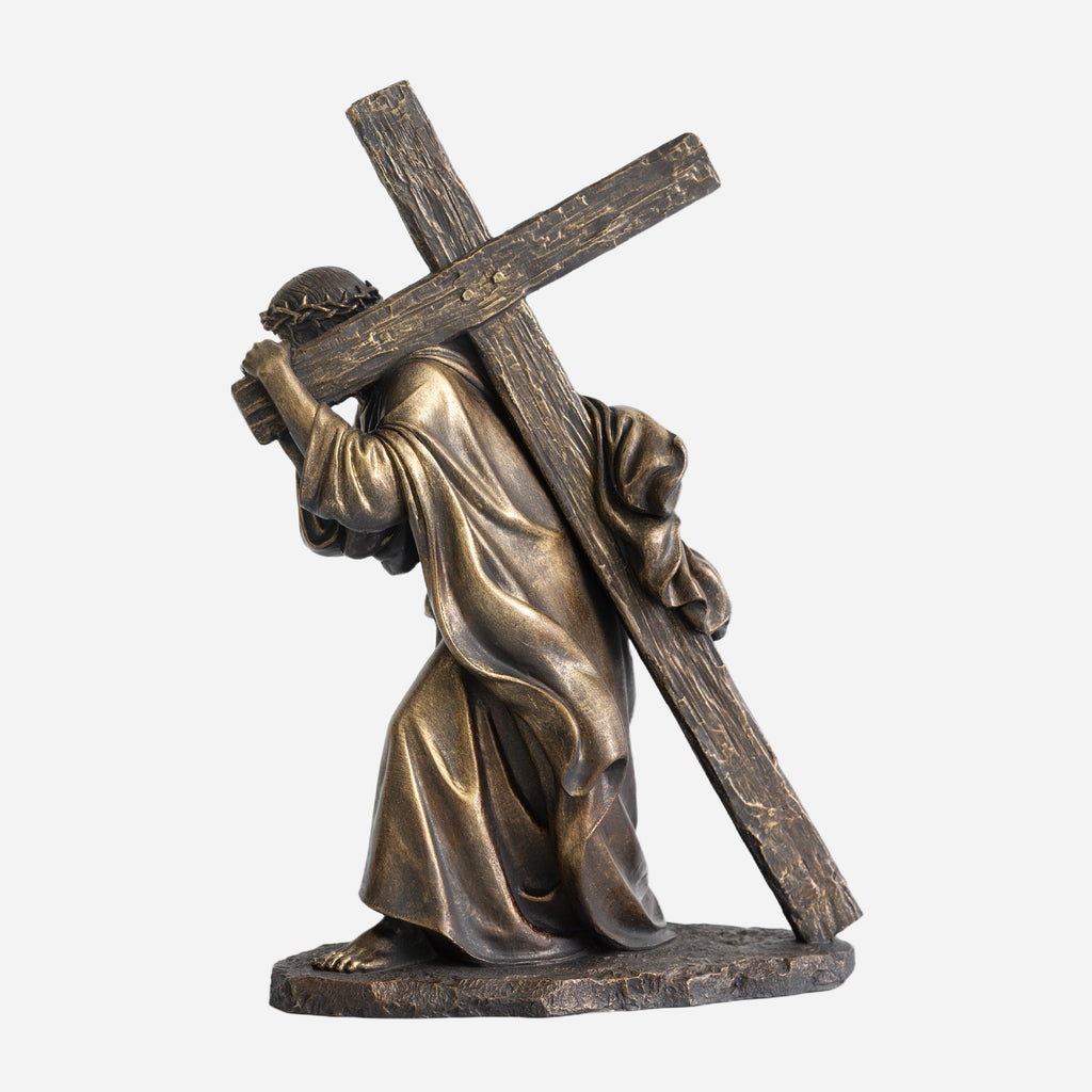 BC Catholic Jesus Carrying Cross on The Way to Calvary Statue-Renaissance
