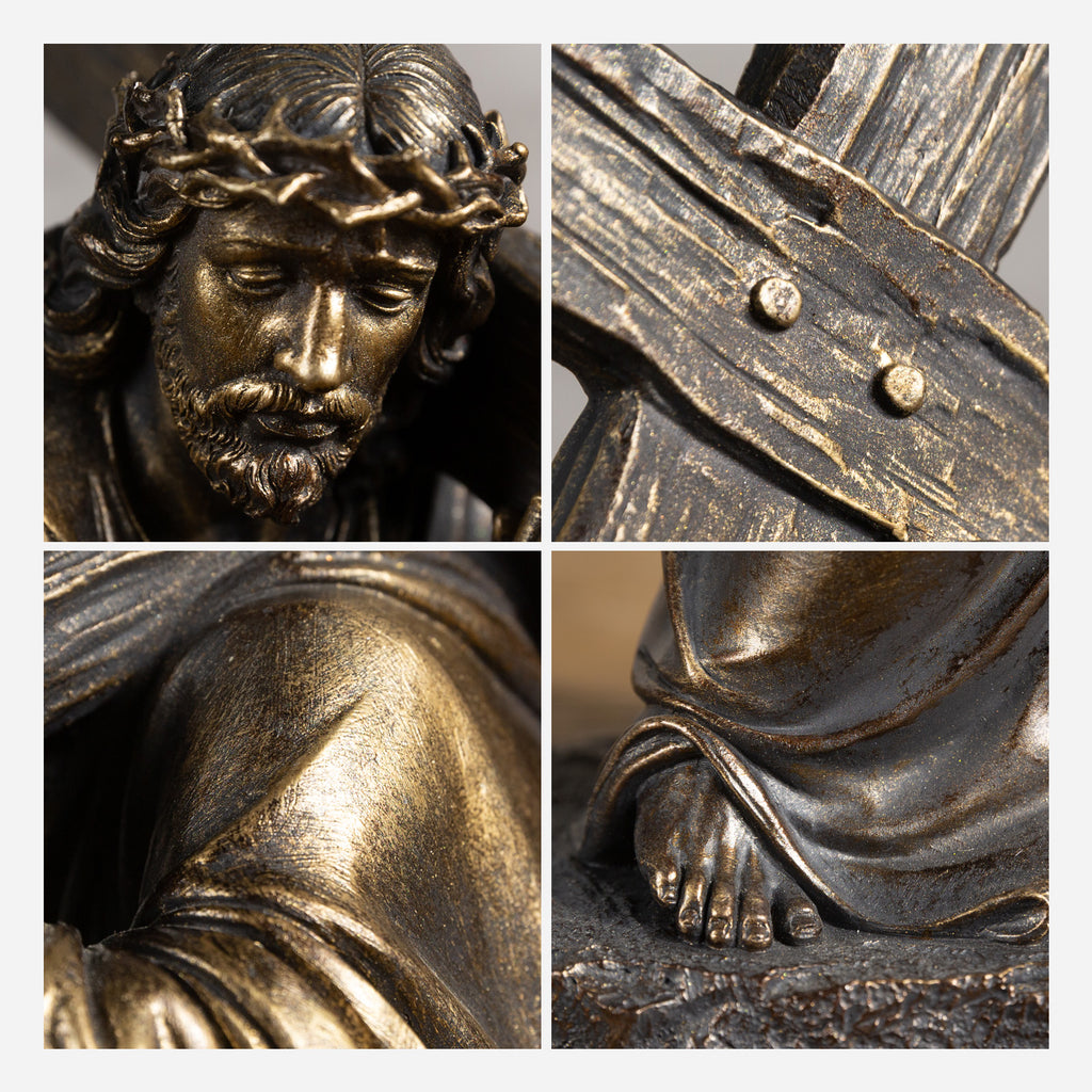BC Catholic Jesus Carrying Cross on The Way to Calvary Statue-Renaissance