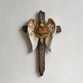 BC Catholic Sacred Heart of Jesus Wall Cross-Angel Wing Decor