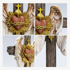 BC Catholic Sacred Heart of Jesus Wall Cross-Guardian Angel Decor