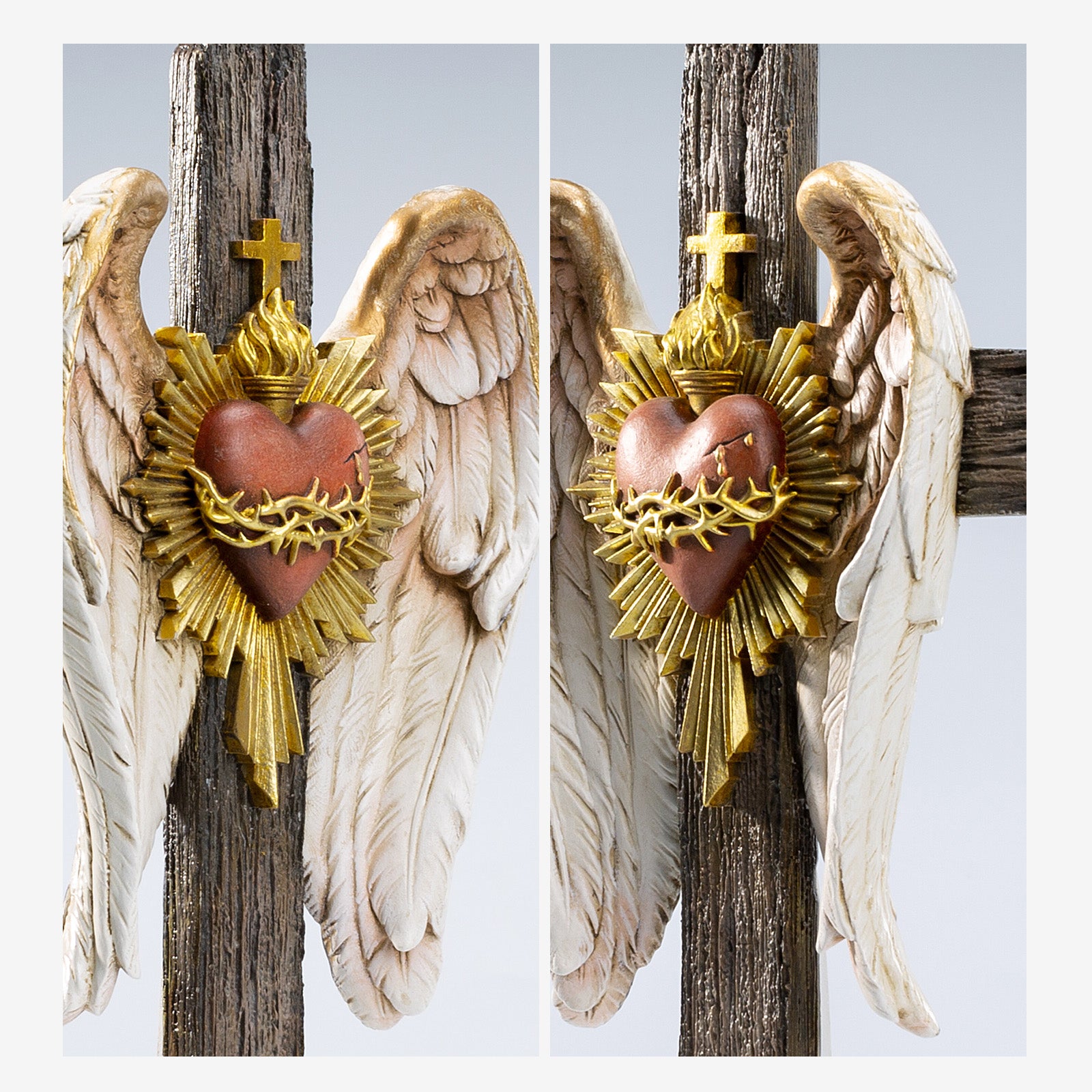 BC Catholic Sacred Heart of Jesus Wall Cross-Guardian Angel Decor