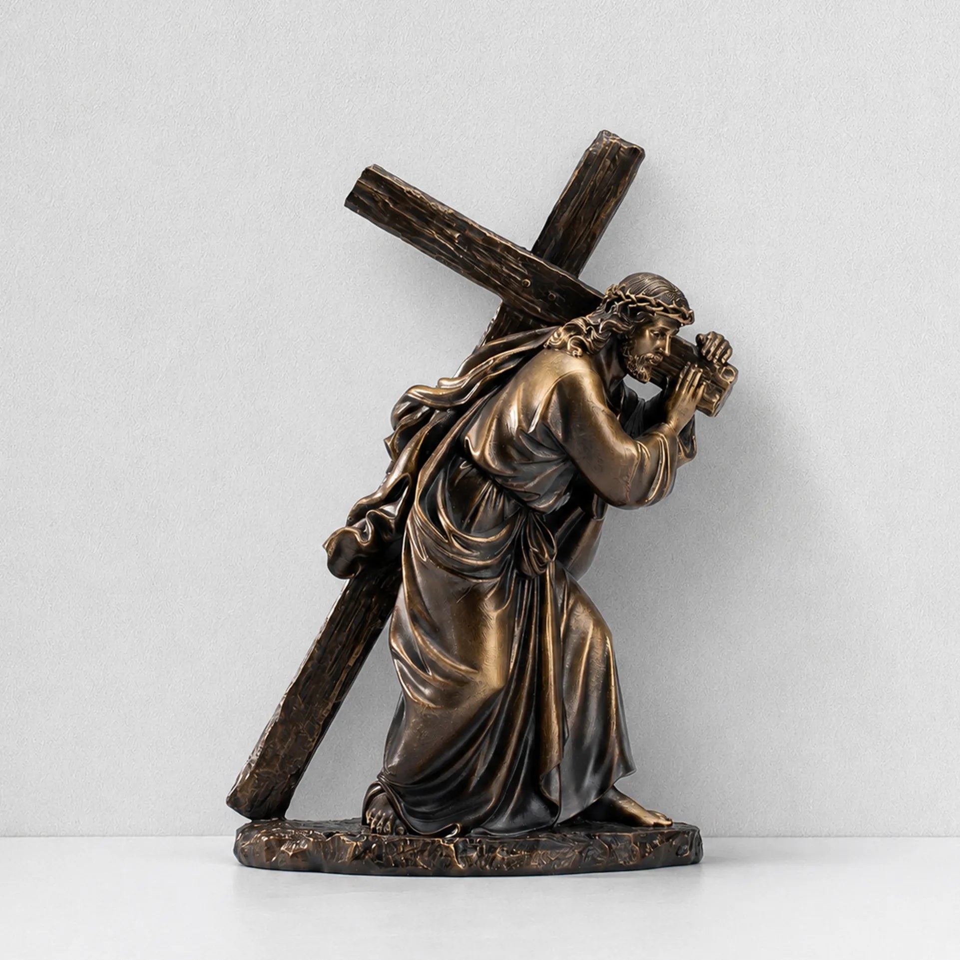 BC Catholic Jesus Carrying Cross on The Way to Calvary Statue-Renaissance