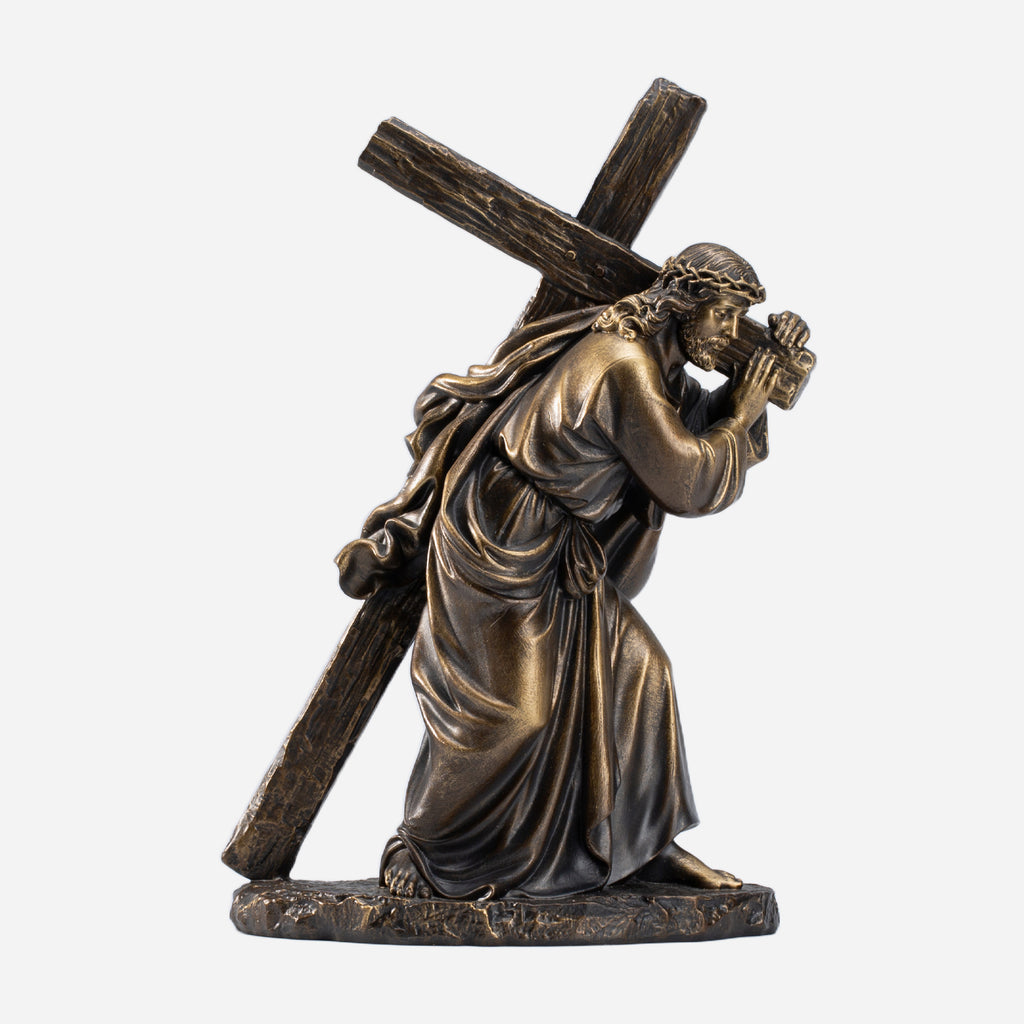 BC Catholic Jesus Carrying Cross on The Way to Calvary Statue-Renaissance