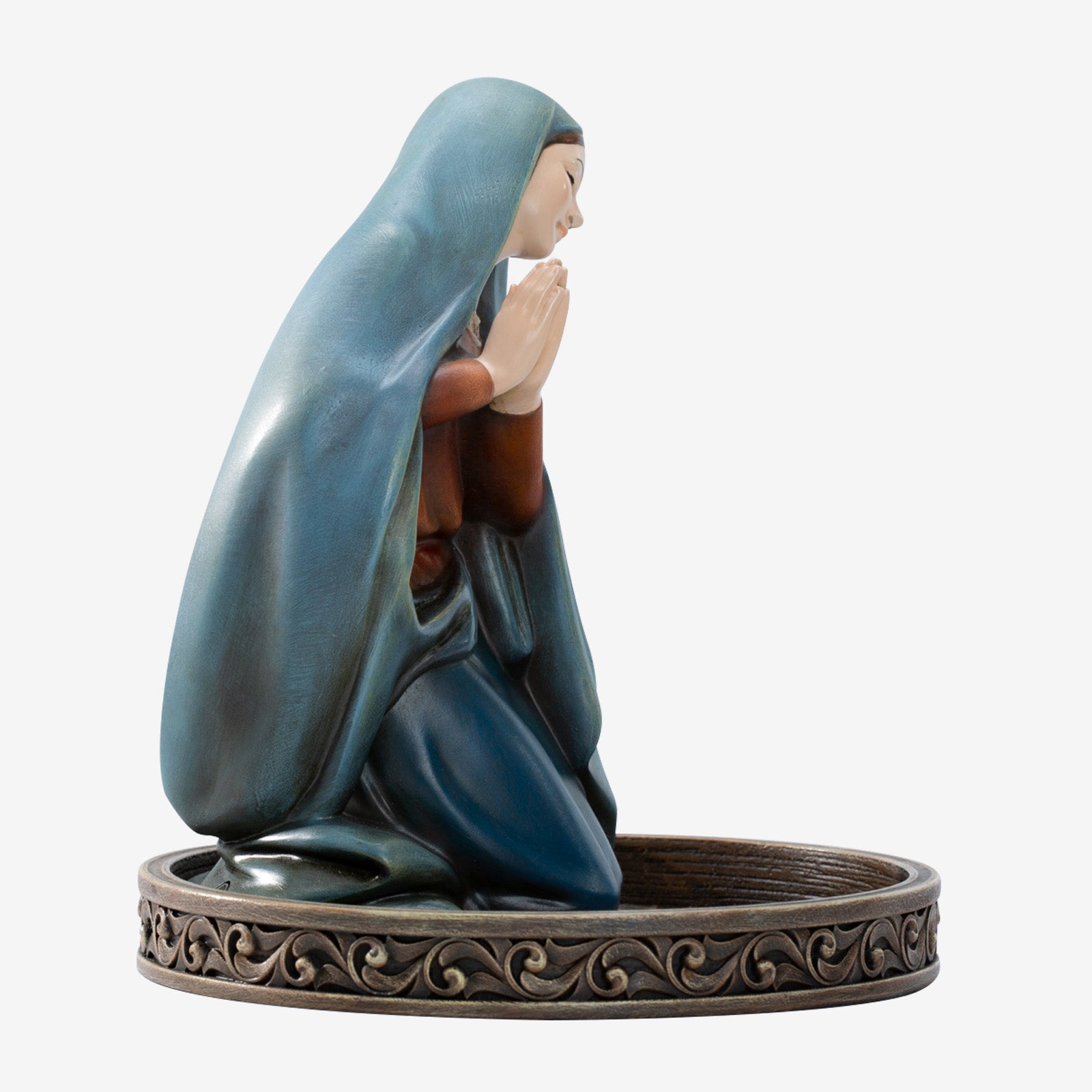 BC Catholic Praying Virgin Mary Statue-With Rosary Holder Base