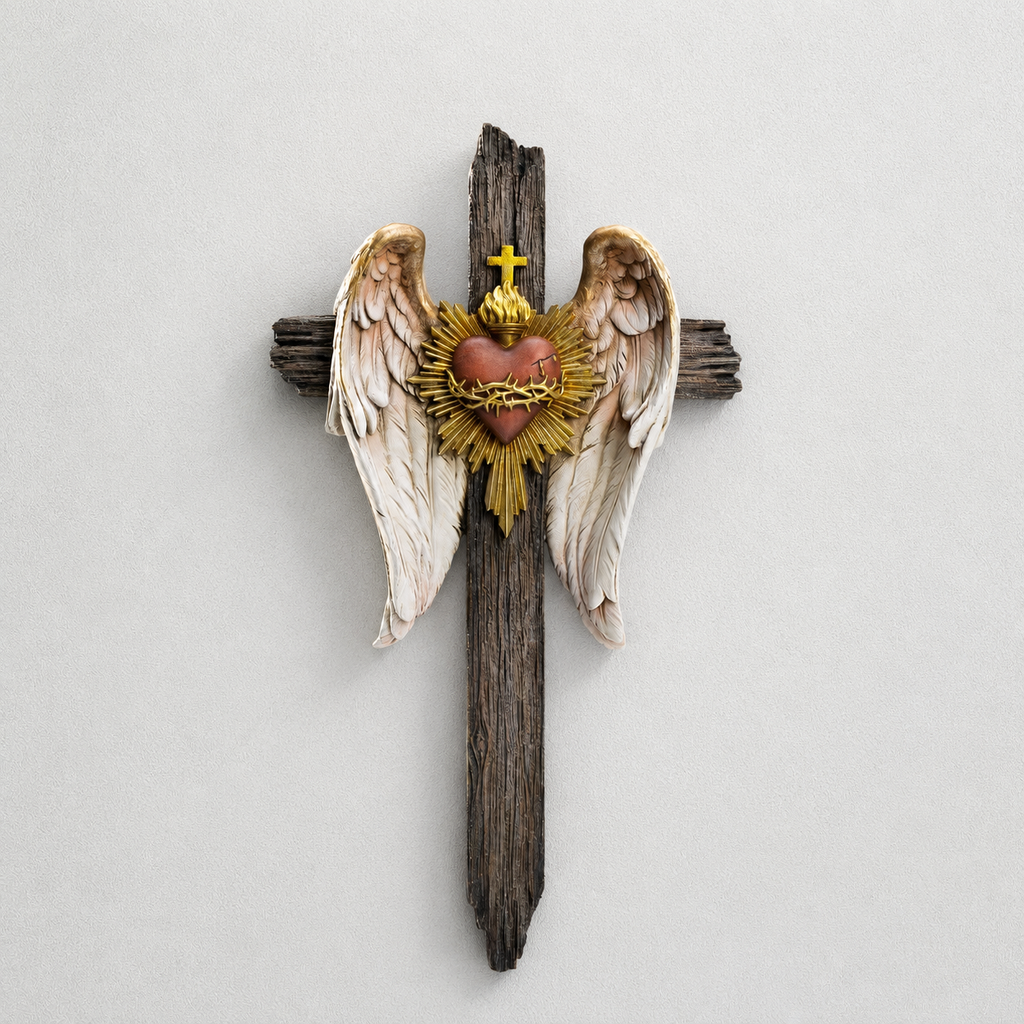 BC Catholic Heiligstes Herz Jesu Wandkreuz-Schutzengel Deko