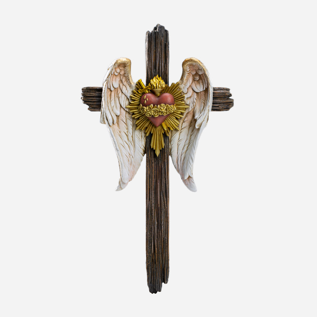 BC Catholic Most Chaste Heart of Saint Joseph Wall Cross-Guardian Angel Decor