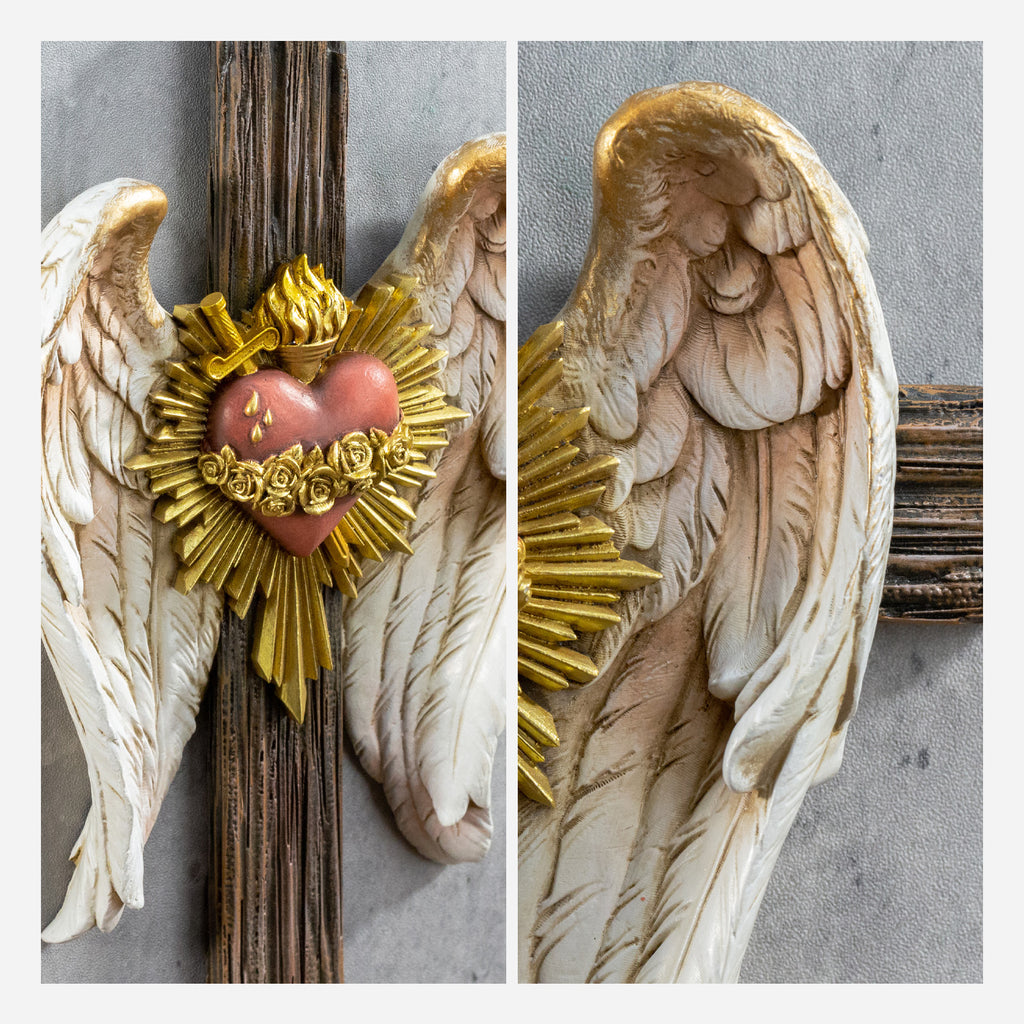 BC Catholic Most Chaste Heart of Saint Joseph Wall Cross-Guardian Angel Decor