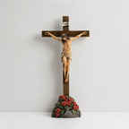 BC Catholic Standing Crucifix-Rustic Decor Style