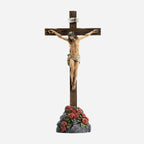 BC Catholic Standing Crucifix-Rustic Decor Style