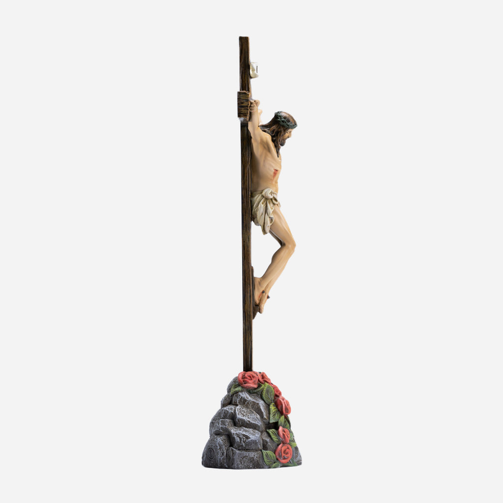 BC Catholic Standing Crucifix-Rustic Decor Style