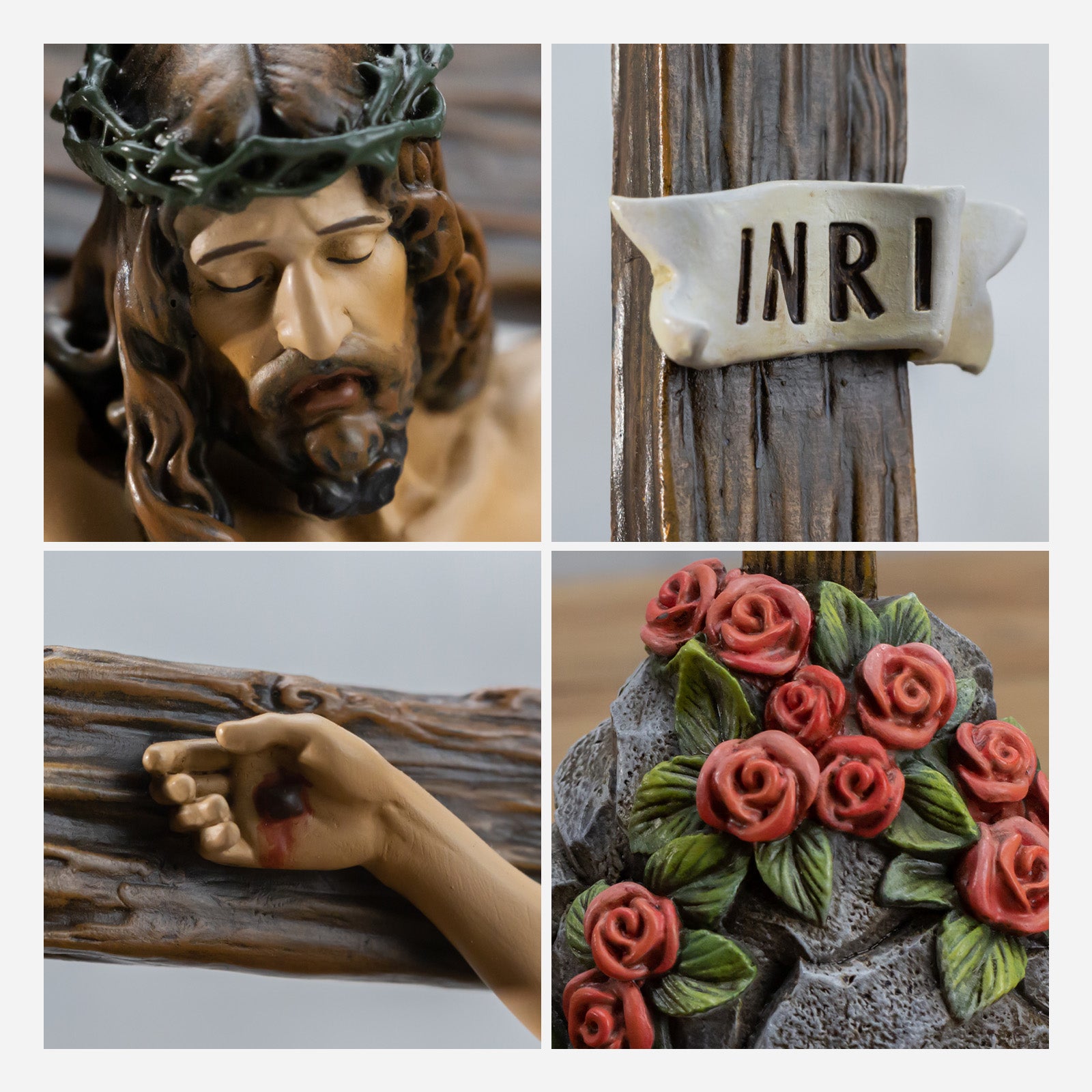 BC Catholic Standing Crucifix-Rustic Decor Style