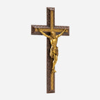 BC Catholic Crucifix Jesus Wall Cross-with Black Ebony Wood Rosary