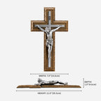 BC Catholic Crucifix Jesus Wall Cross-with Stainless Steel Rosary