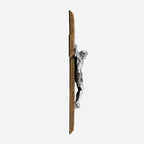 BC Catholic Crucifix Jesus Wall Cross-with Stainless Steel Rosary