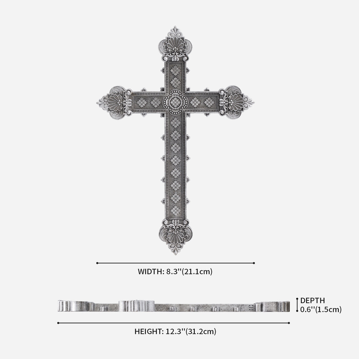 BC Home Décor Baroque Embossed Wall Cross-Renaissance