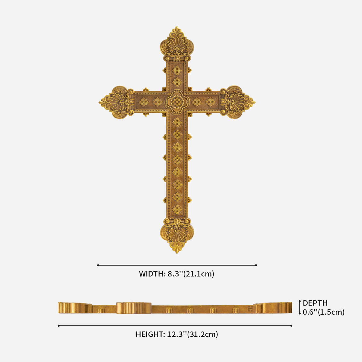 BC Home Décor Baroque Embossed Wall Cross-Renaissance
