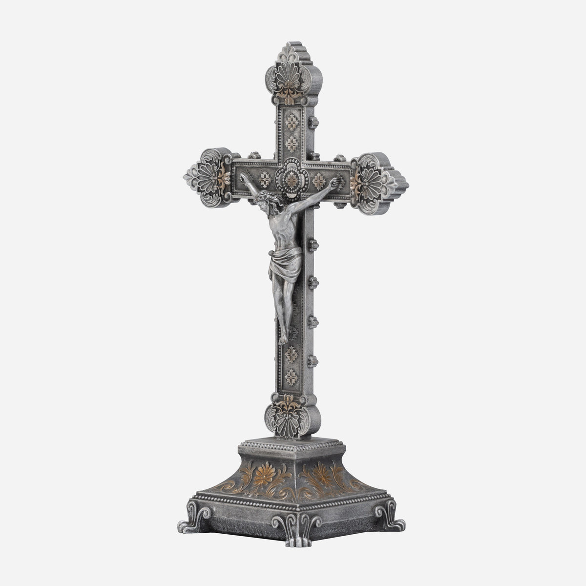 BC Catholic Baroque Embossed Standing Crucifix-Inspirational decor