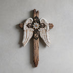 BC Home Decor Angel Wings Wall Cross -  Rustic Decor Style