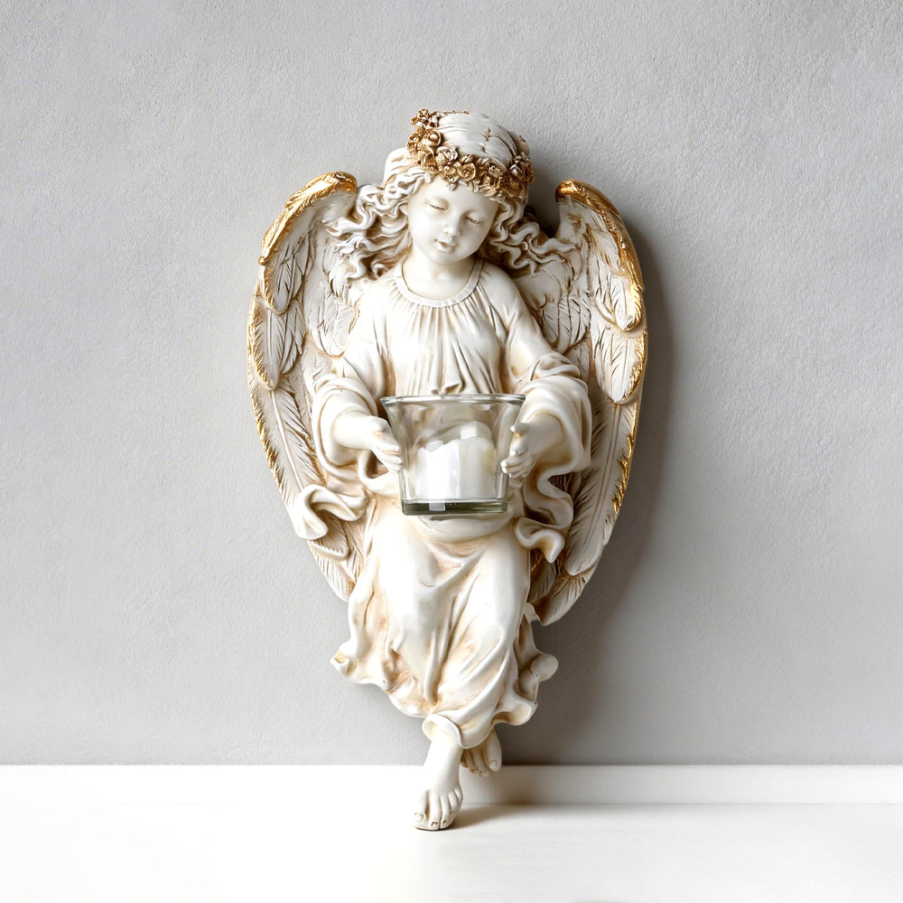 BC Guardian Angel Candle Holder Wall Statue-Renaissance