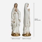 BC Catholic White & Gold Our Lady of Lourdes Statue-Renaissance