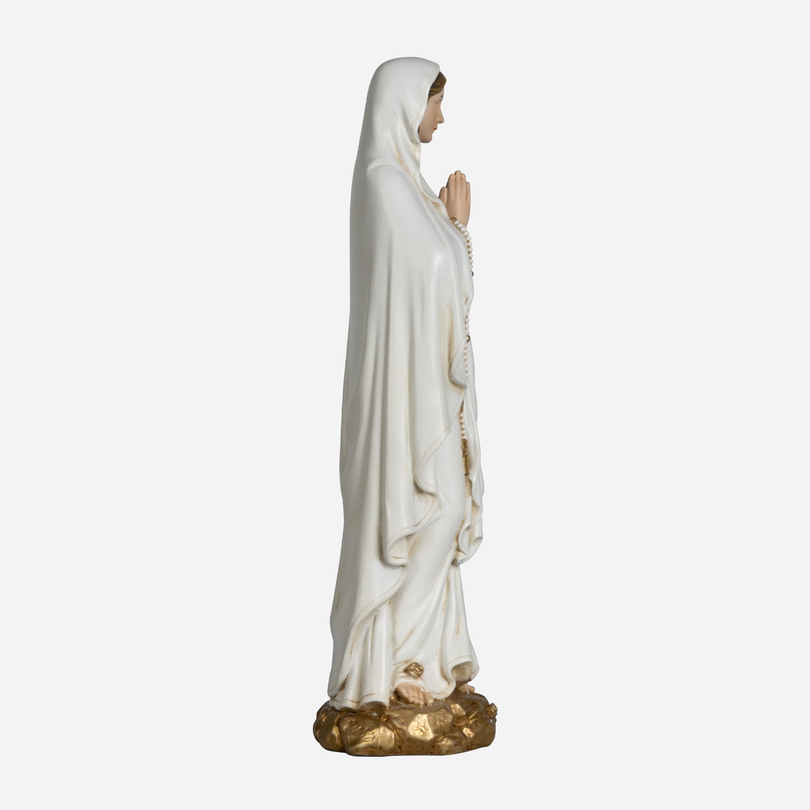 BC Catholic White & Gold Our Lady of Lourdes Statue-Renaissance
