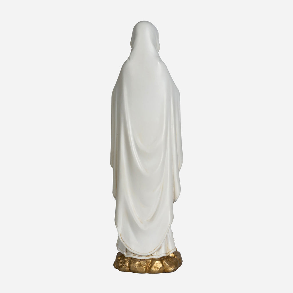 BC Catholic White & Gold Our Lady of Lourdes Statue-Renaissance