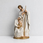 BC Catholic White & Gold Holy Family Statue-Nativity Scene Sculpture
