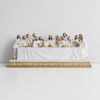 BC Catholic White & Gold The Last Supper Statue-Inspirational decor