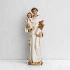BC Catholic White & Gold St. Anthony with Infant Jesus Statue-Renaissance