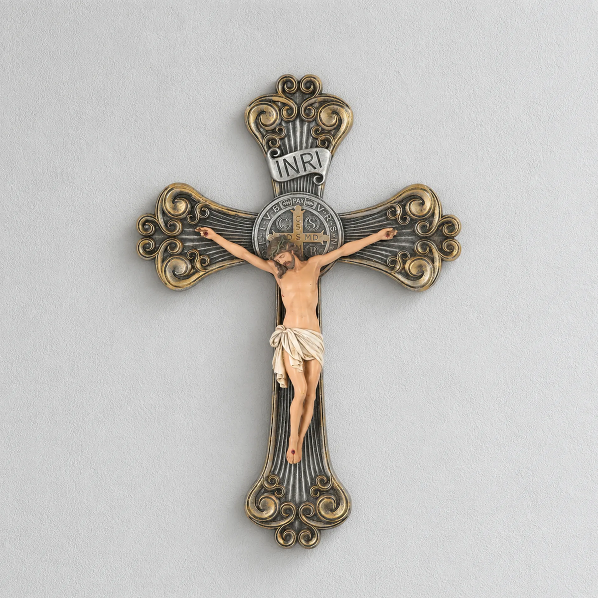 BC Catholic St Benedict Wall Crucifix-Inspirational decor
