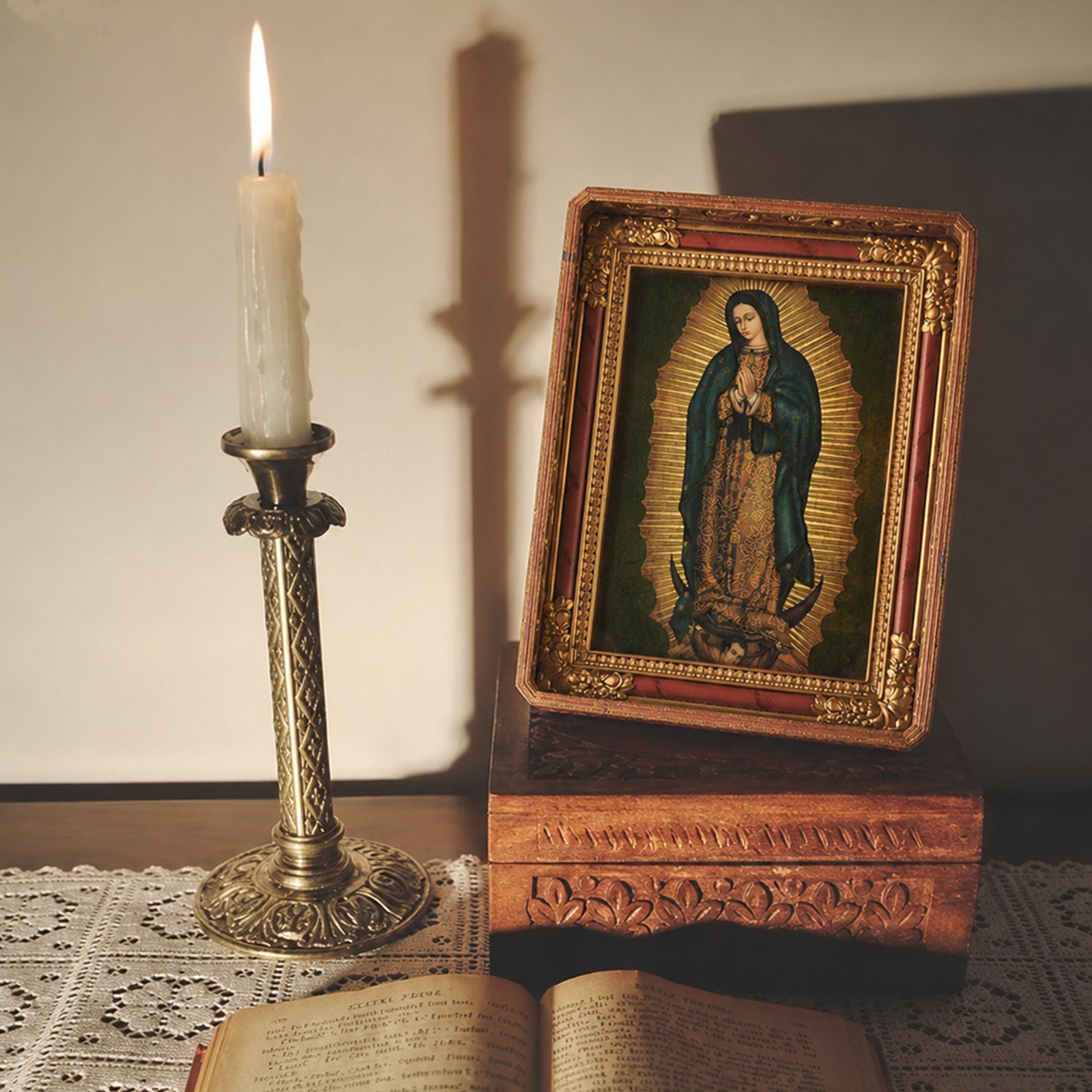 BC Catholic Our Lady of Guadalupe Image-Vintage Frame
